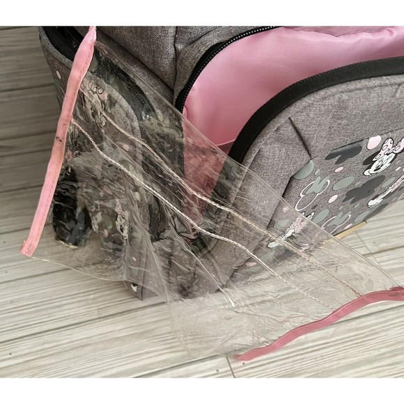 Disney Baby Minnie Mouse Gray & Pink Insulated Pocket Backpack Diaper Bag - Picture 15 of 15